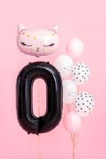 Шар (40"/102 см) Цифра, 0, Черный 1 шт.