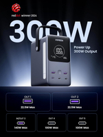 Мобильный аккумулятор Power Bank, 48000mAh, DigitalDisplay, 300W, серый, UGREEN 25286