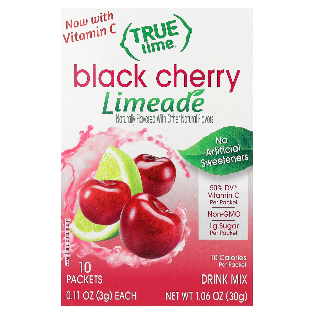 True Citrus, True Lime®, лаймад, со вкусом черешни, 10 пакетиков по 3 г (0,11 унции)