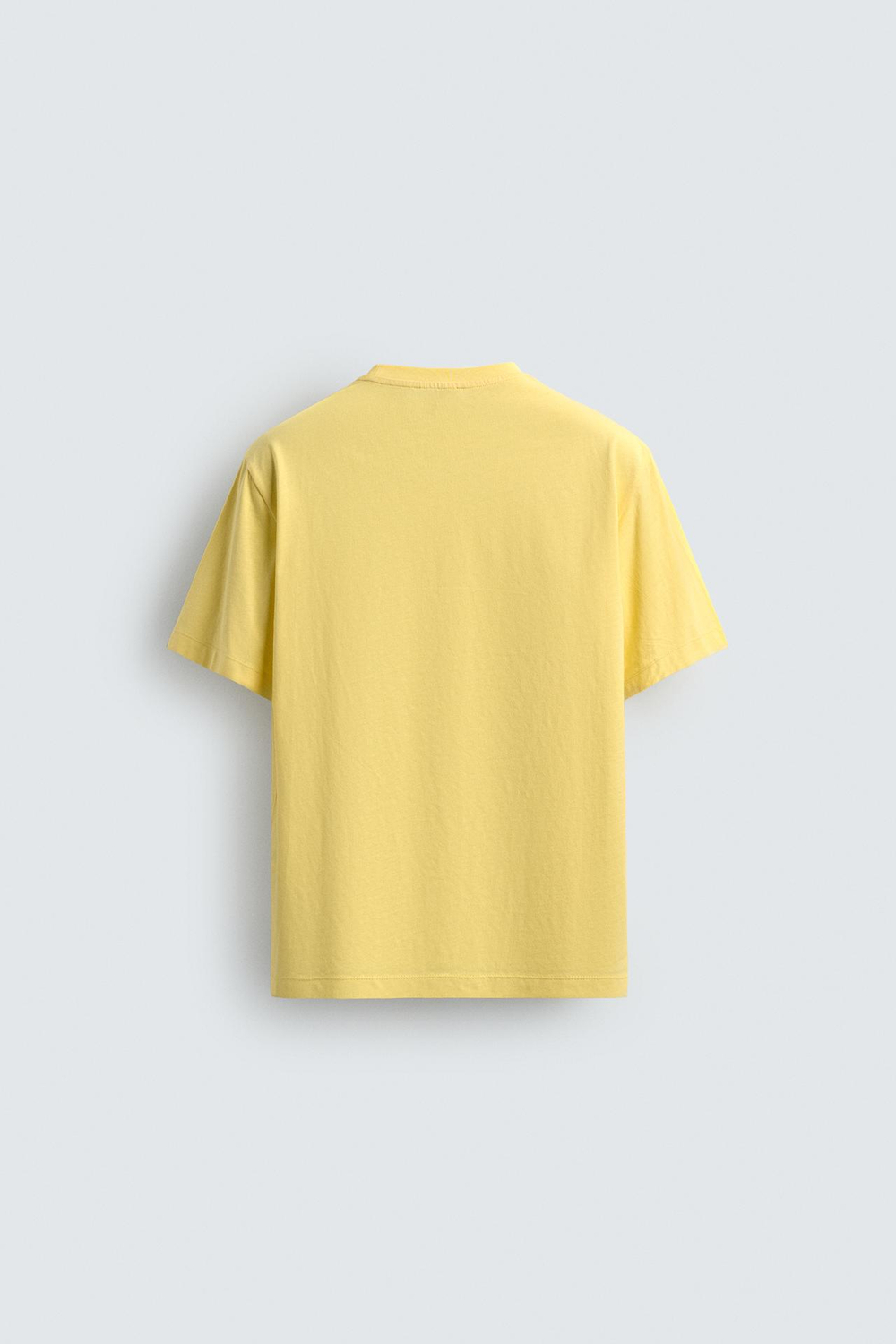 ZARA ФУТБОЛКА REGULAR FIT ЖАККАРД В ПОЛОСКУ, ЖЕЛТЫЙ
