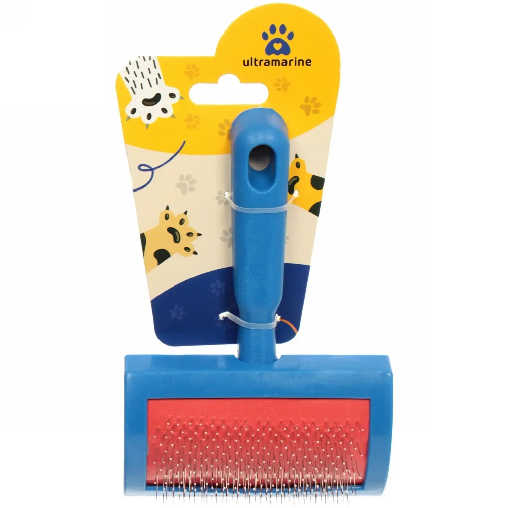 Расческа-пуходерка для кошек и собак «Пушок» 16см цвет синий Ultramarine✦