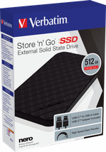 Внешний накопитель Verbatim Store'n'Go SSD USB 3.2 Gen 1 512GB твердотельный