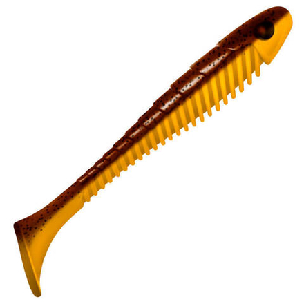 Приманка ZUB-BIGFOOT 133мм(5,2")-3шт, (цвет 409) машинное масло верх - желтый низ