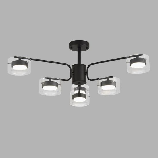 8349/6C COMFI черный/прозрачный, металл/стекло Светильник потолочный LED GX53 6*7W 220V NATALINA