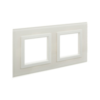 Рамка из натурального стекла, "Avanti", белая, 2 поста (4 мод.)