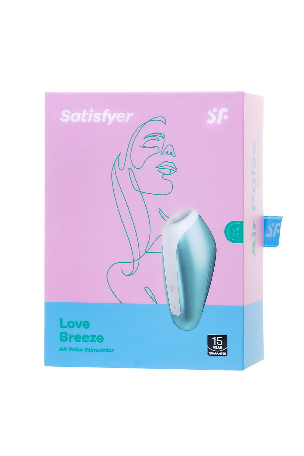 Вакуум-волновой бесконтактный стимулятор клитора Satisfyer Love Breeze, силикон, голубой, 9,5 см.