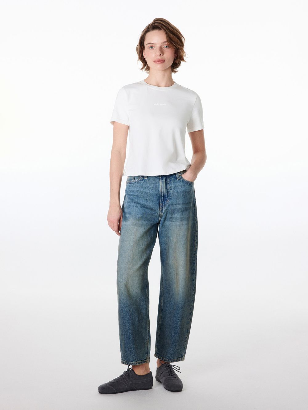 Футболка укороченная "Молоко" женская