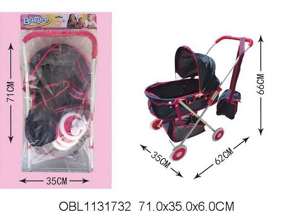 Коляска для кукол лежачая 35*62*66 см. пакет 936B-8