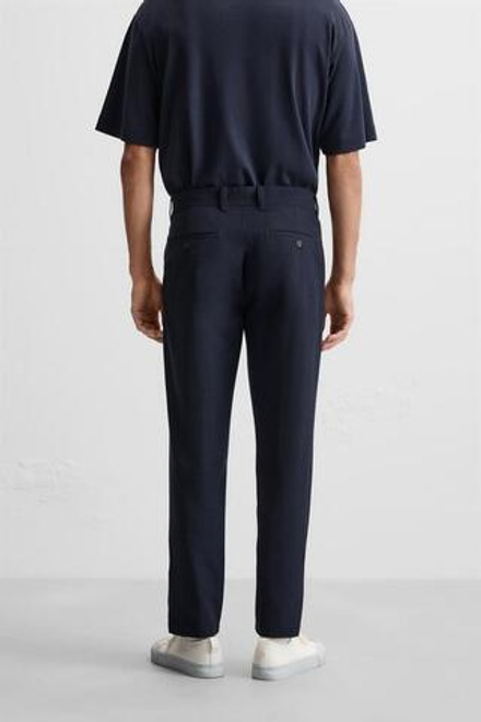 ZARA БРЮКИ КОМФОРТНОЙ ПОСАДКИ ИЗ РЕЛЬЕФНОЙ ТКАНИ, СИНИЙ С МЕЛАНЖЕВЫМ ЭФФЕКТОМ