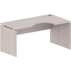 Континент-Про Стол криволинейный СК160R , Ясень Шимо светлый 1600х900х750