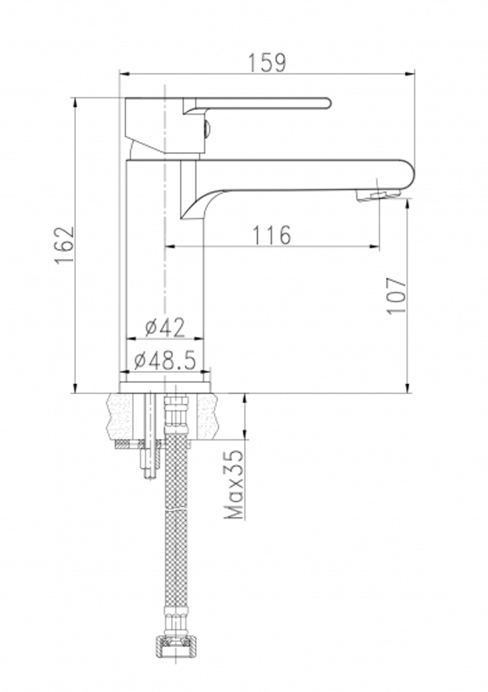 СМЕСИТЕЛЬ BRASKO BLACK ДЛЯ РАКОВИНЫ С КЛИК-КЛАК