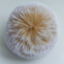Помпон из искусственного меха "Мелированный бехевый" d=9 см