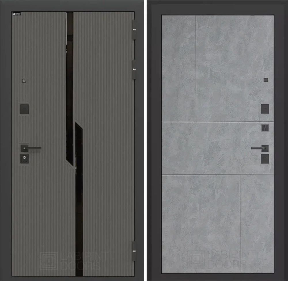 Дверь входная Лабиринт CARBON 21 Бетон светлый металлическая