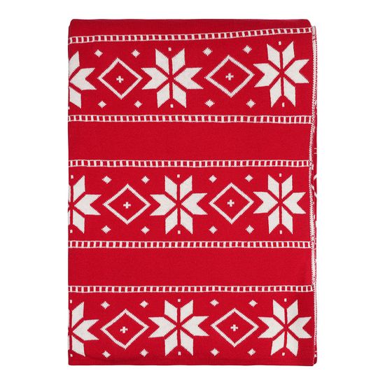 Плед из хлопка с новогодним рисунком frostwork из коллекции new year essential, 130x180 см