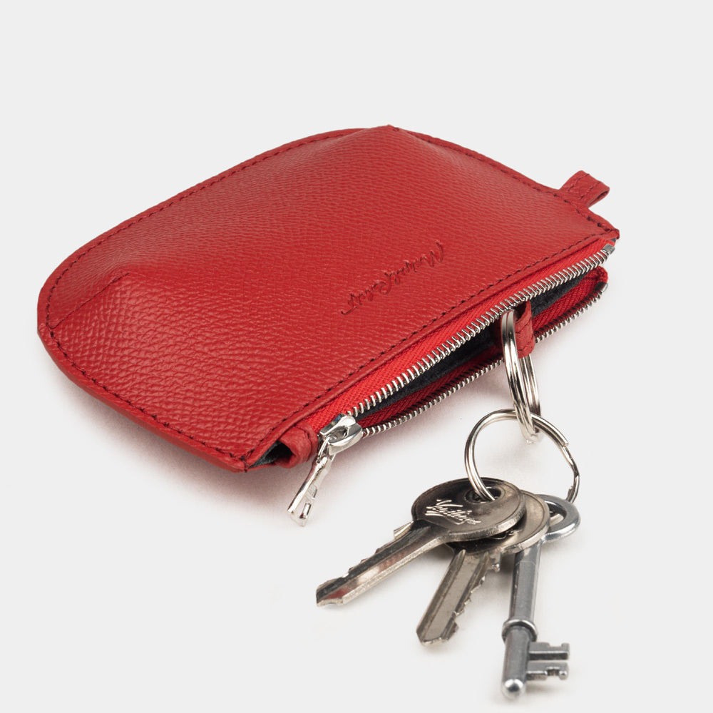 Ключница-кошелек Chatelain из кожи сафьяно, красного цвета