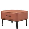 Прикроватная тумбочка Berli с одним ящиком, коричневая экокожа