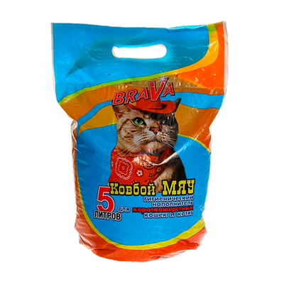 БРАВА наполнитель 5л Ковбой Мяу д/глад.кошек