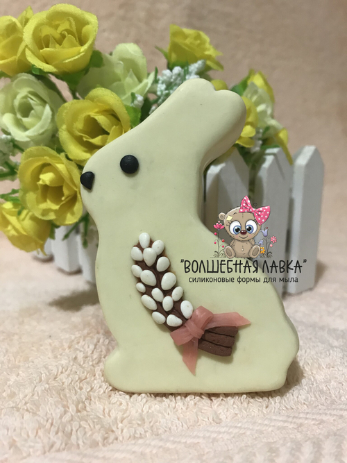 Силиконовая форма Зайчик с вербой