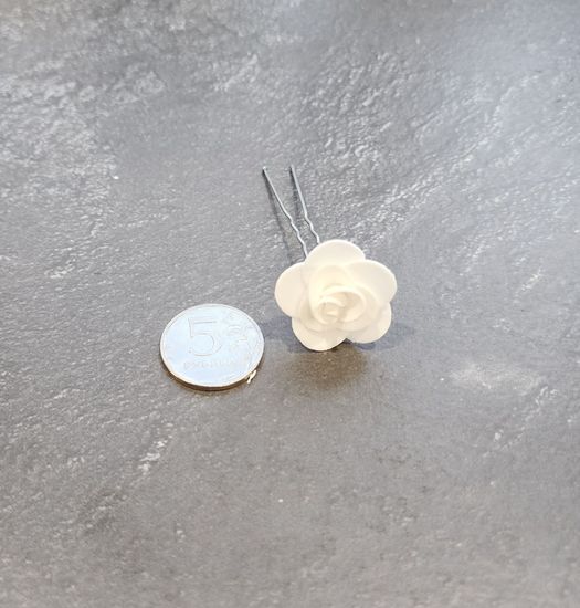 Набор шпилек "Розочки мини" латекс, 5 шт, белые