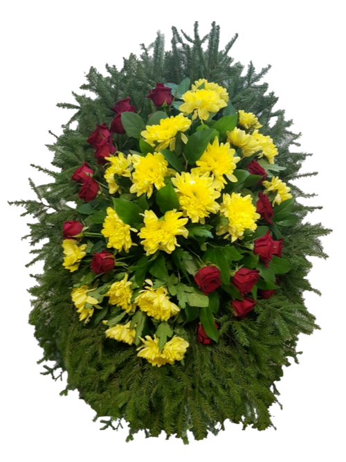 Траурный венок из живых цветов №22