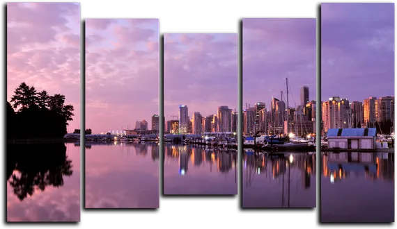 Модульная картина "Мегаполис у реки"