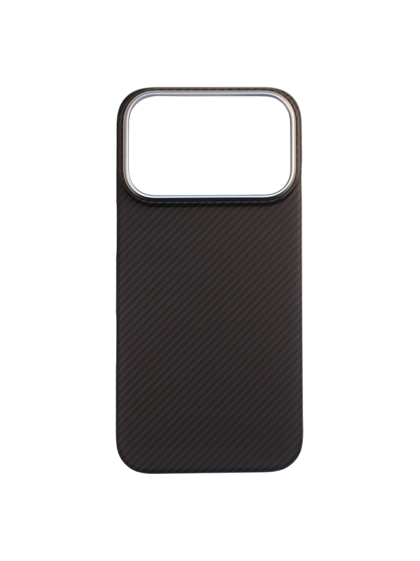 Карбоновый чехол для IPhone 17 Pro with MagSafe черный полоска (Black)