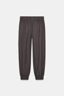 ZARA ДЖОГГЕРЫ С МАНЖЕТАМИ, КОРИЧНЕВЫЙ МЕЛАНЖ