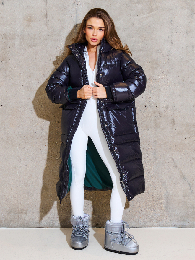 Пуховик макси с капюшоном “Black”