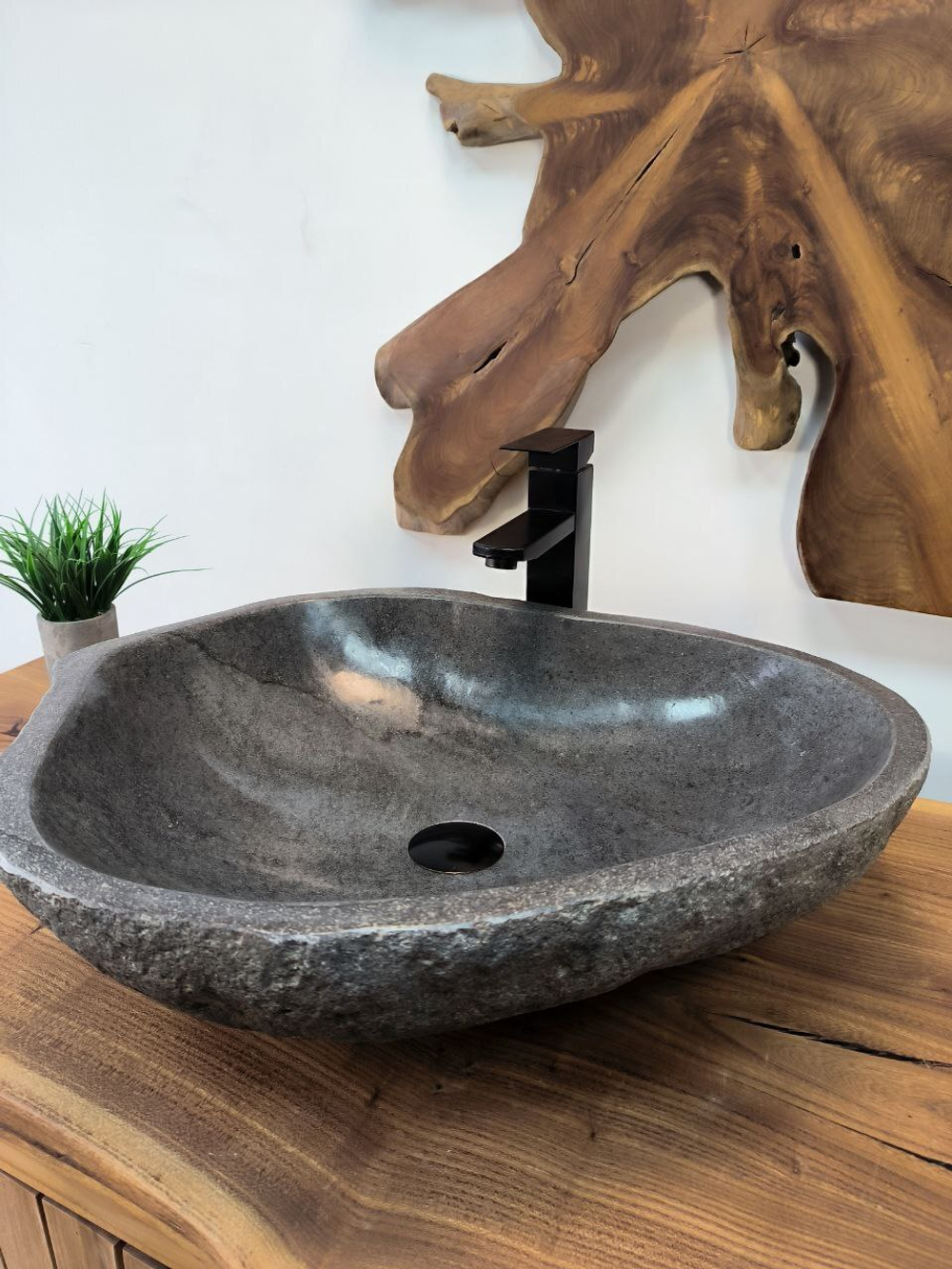 Раковина из речного камня RS-65902 55х45х16 из натурального камня