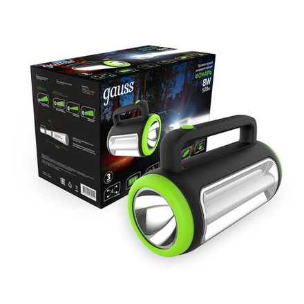 Фонарь светодиодный прожекторный Gauss GFL603 8W 500lm lead acid 1500mAh диммируемый