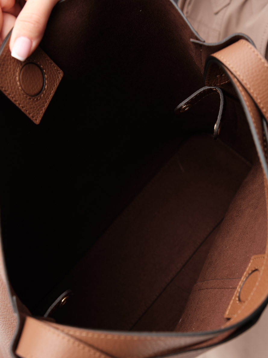 Кожаная сумка шоппер Olga DBR 30948 темный орех