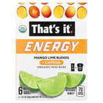 That's It, Energy, органические мини-батончики, смесь манго и лайма, 6 мини-батончиков, 20 г (0,7 унции)