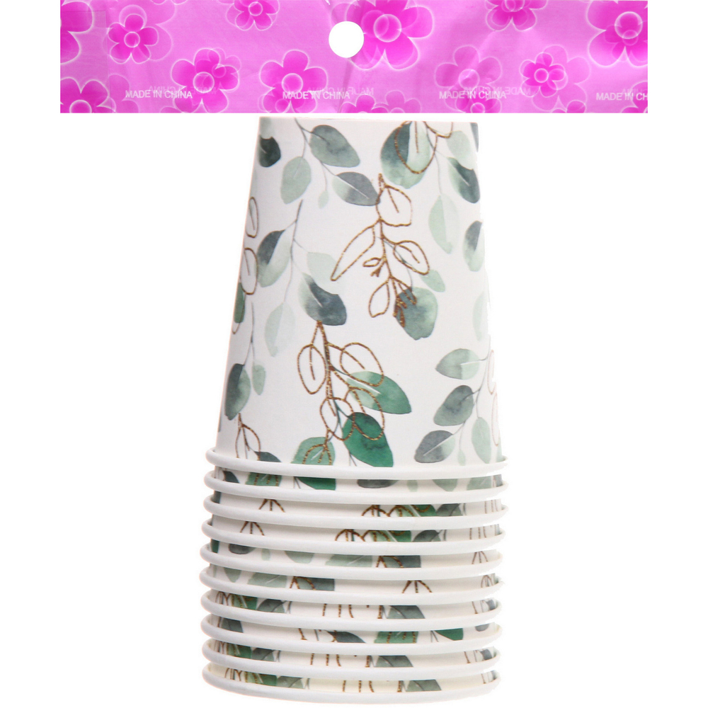 Стакан бумажный 0,2л в наборе 10 шт «Нежность»