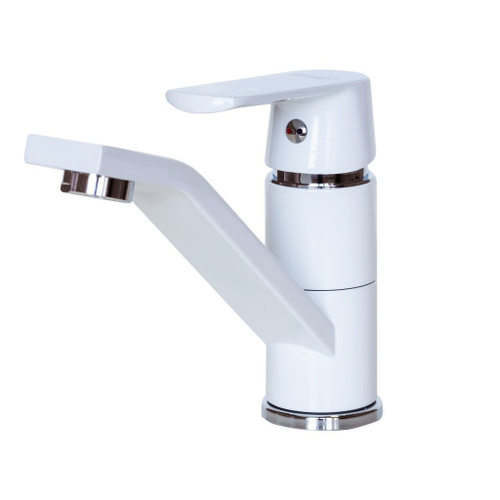 Смеситель для кухни 35к F4531 FRAP б/отв (пов. излив, п/гайку, белый/хром, латунь)