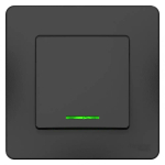 BLANCA С/У 1-клавишный ВЫКЛЮЧАТЕЛЬ (сх.1) с подсветкой, 10А, 250В, АНТРАЦИТ