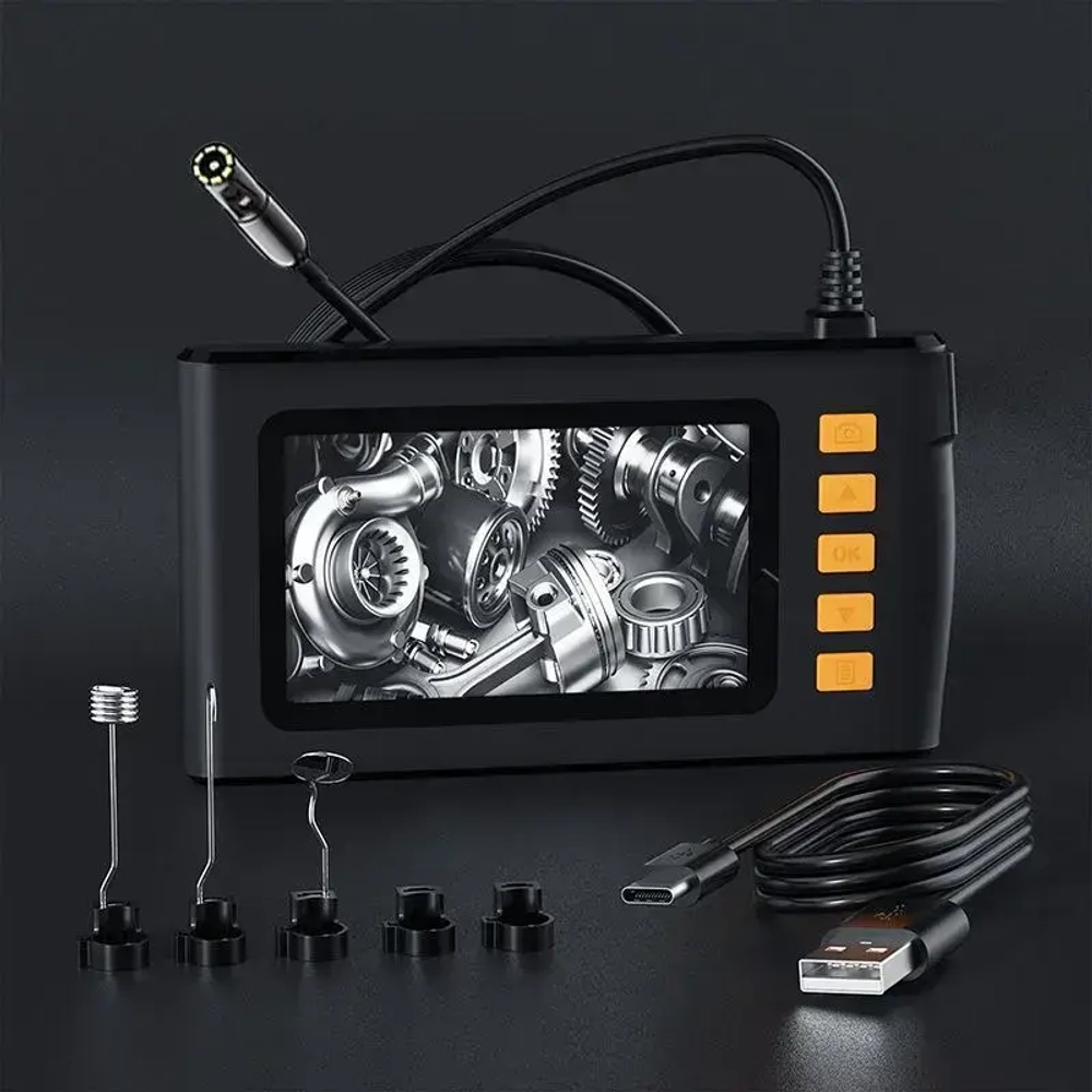 jingleszcn Эндоскоп с экраном 4,3 дюйма/8 мм/ручной эндоскоп Двойная камера 2 м