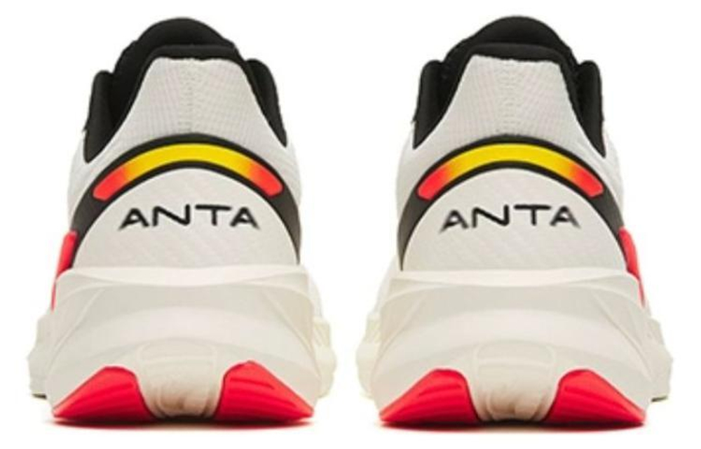 Anta Anta Stinger 4 leather surface comfortable daily shock absorption non-slip low-top running shoes men's white black red