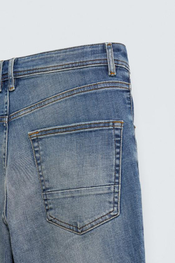 ZARA УКОРОЧЕННЫЕ ДЖИНСЫ SKINNY, ВЫЦВЕТШИЙ СИНИЙ