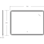 Зеркало Cezares Duet 110 CZR-SPC-DUET-1100-800-LED-TCH с подсветкой с лазерной гравировкой и сенсорным выключателем