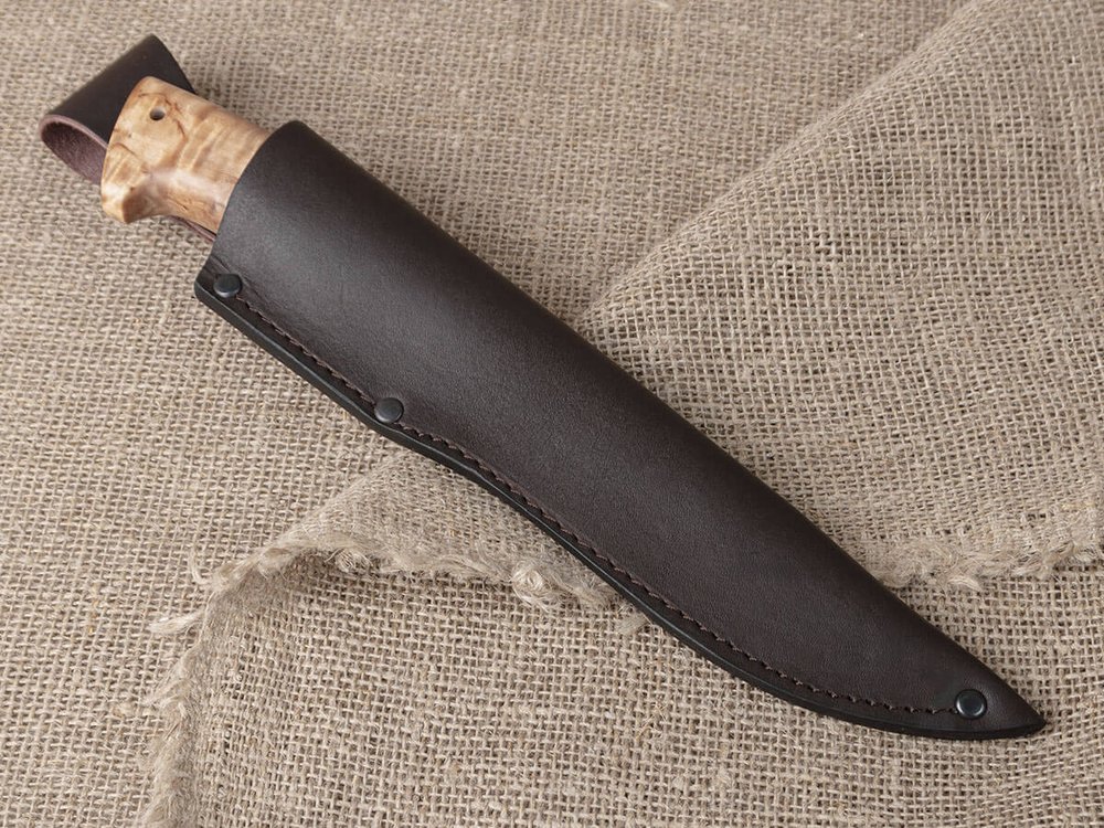 Нож "Алтай", сталь Bohler N690, рукоять естественная стабилизированная береза