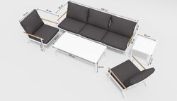 Calma Long, набор белый/антрацит, алюминий