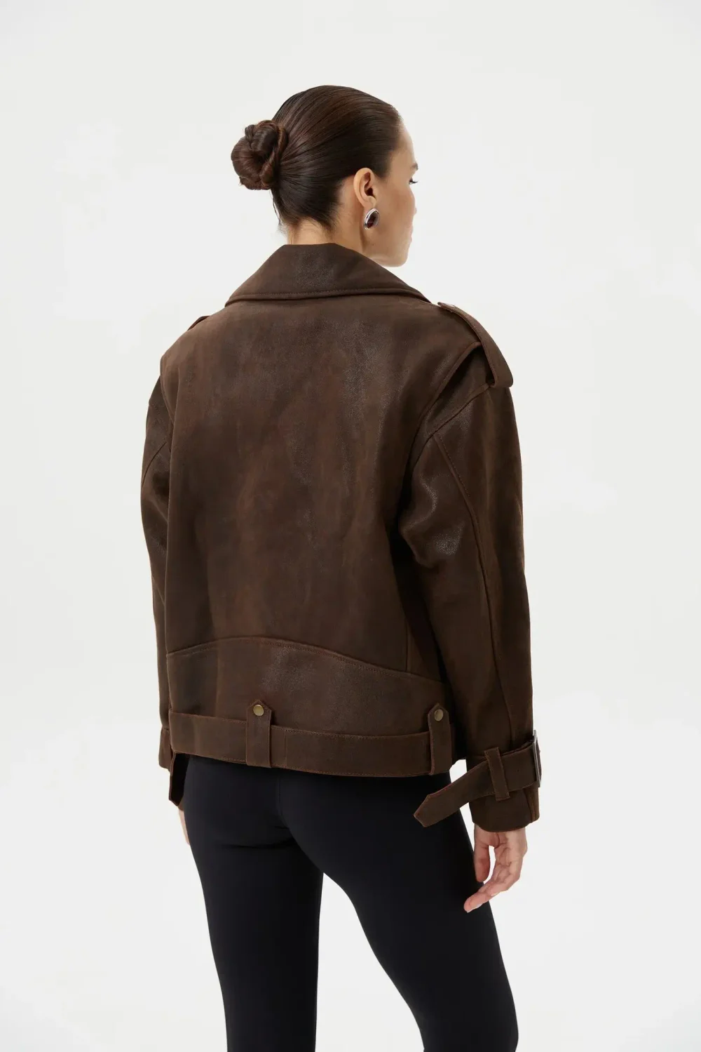 Косуха Oversize Vintage с ремешками, Коричневый