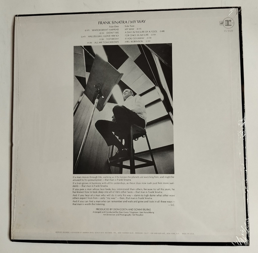 Винтажная виниловая пластинка LP Frank Sinatra My Way (USA 1976)