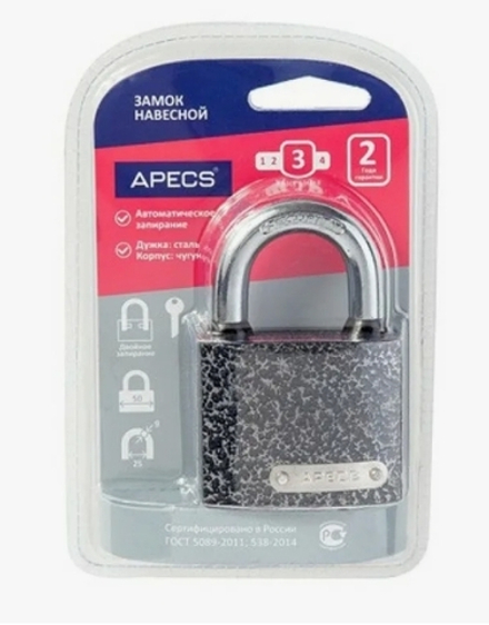 Замок навесной Apecs PD-01-50 Blister