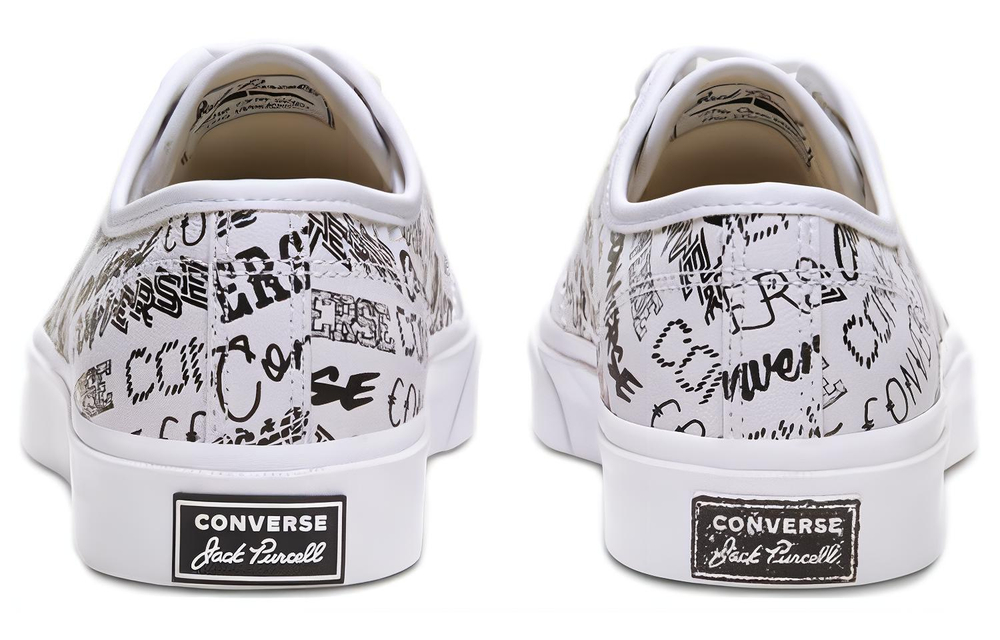 Converse Jack Purcell Full Print Letter Casual Skid-Resistant Low Panel Shoes