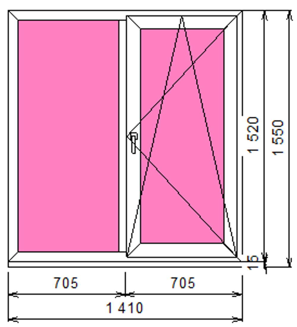 Пластиковое окно 1520 х 1410 ТермА Эко