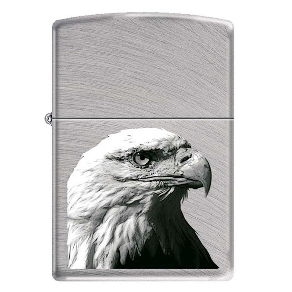 Зажигалка серебристая матовая Zippo Орёл с покрытием Chrome Arch