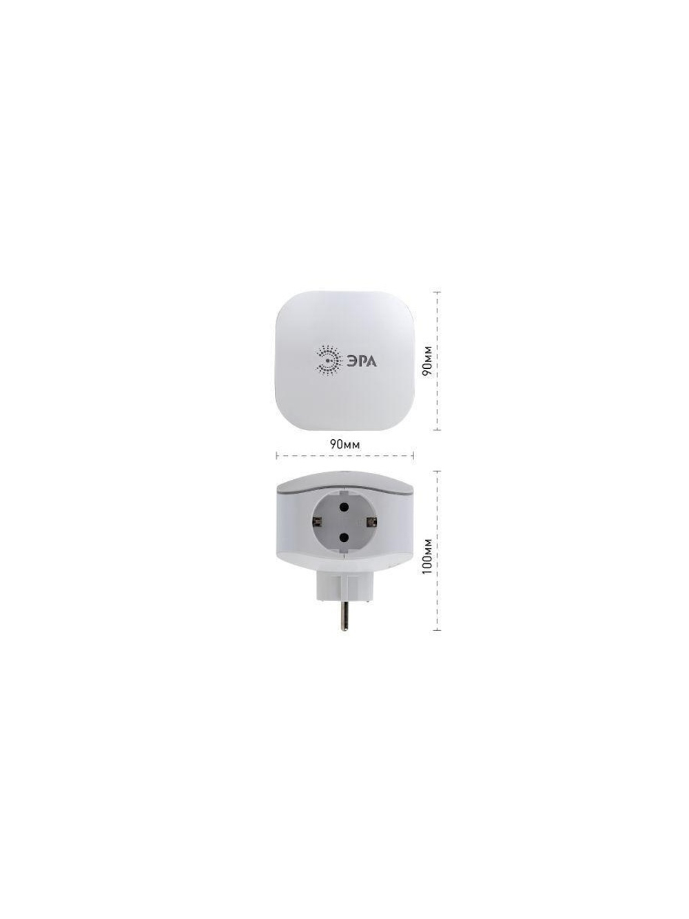 Разветвитель 3-м с заземл. 16А IP20 SP-3e-USB-2A 220В + 2хUSB 2000мА защ. шторки бел. Эра Б0015243