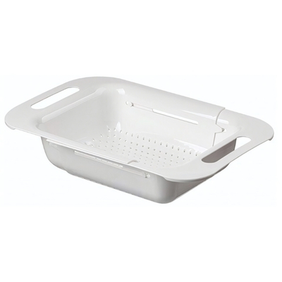 Дуршлаг "Bergamo" раздвижной (белый) для промывания и сушки овощей, грибов, фруктов, ягод, зелени