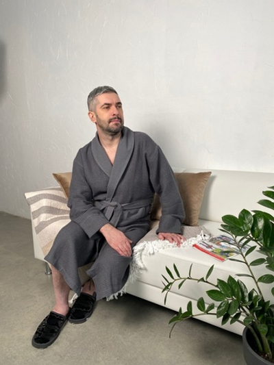 Халат мужской ваф. "333" на запах (117)